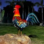Solar Rooster Statue (Red)
