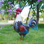 Solar Rooster Statue (White)