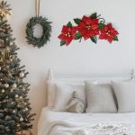 Christmas Wall Decor Metal Poinsettia Decorations