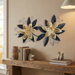 Black Gold Flowers Wall Decor