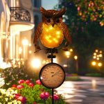Owl Garden Stake (2-in-1 Solar Light & Thermometer)