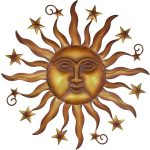 24" 3D Sun & Star Metal Wall Art