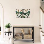 Dragonfly Wall Decor (Set of 2) - Metal & Glass Framed Decorations