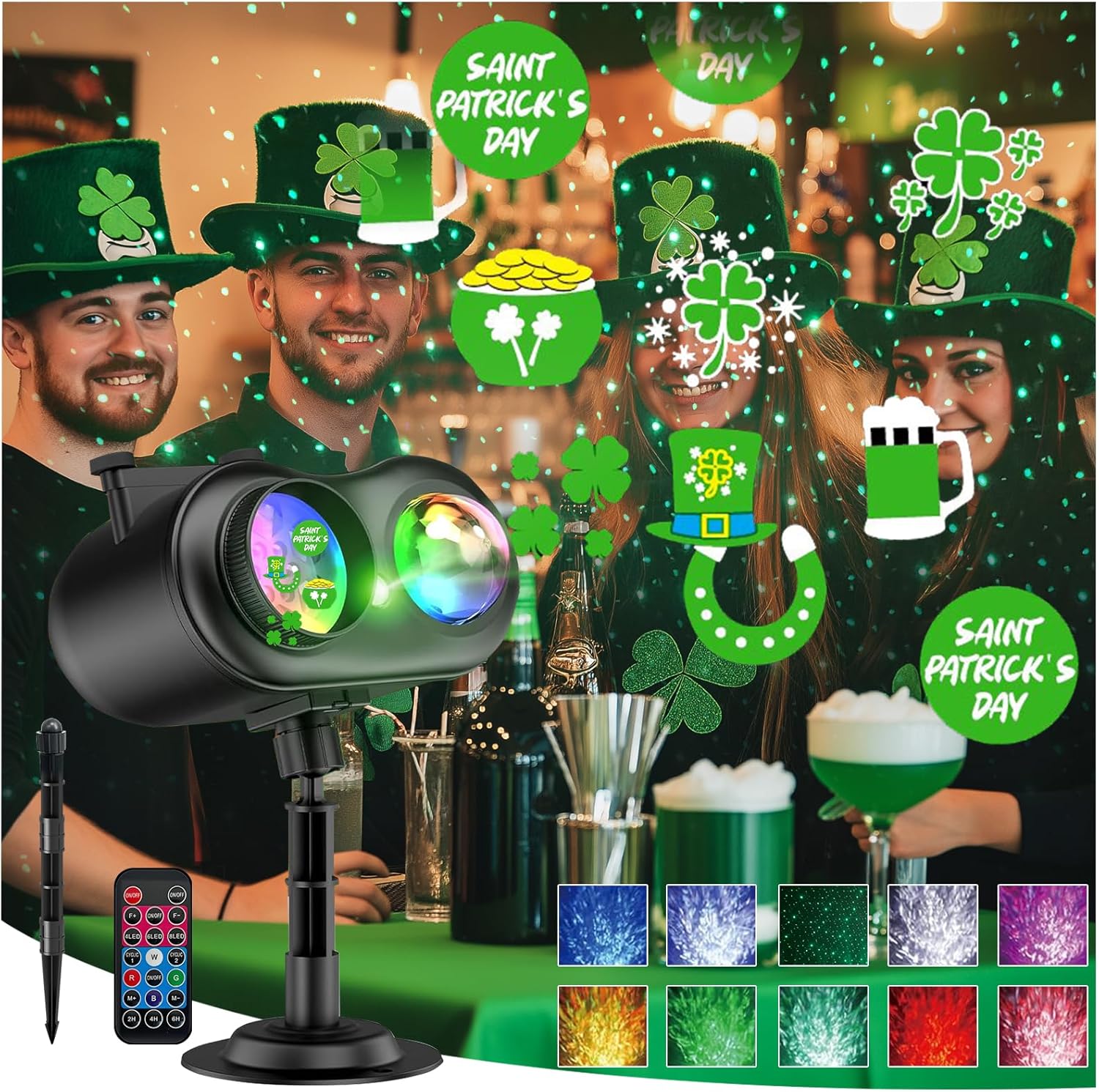 81VRK-5KsoL._AC_SL1500_ Holiday Projector Lights- 3 in 1 HD Effects (Firefly & Ocean Wave + 10 Slides & 10 Colors) - Image 1