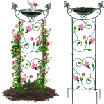 36.5" Fairy Bird Bath & Trellis