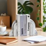 Cloud-Arch Silhouette Book Ends (Marble Texture)