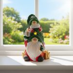 10" Light-Up Christmas Gnome Decor (Green)