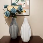 White & Gray Ceramic Vase Set