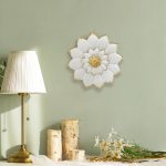 9.2″ White and Gold Metal Flower Wall Decor