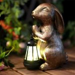 Garden Statue Rabbit with Solar Lantern