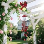 Spread-Winged Red Cardinal Metal Wind Chimes