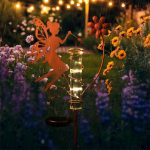 Solar Fairy Rain Gauge Stake - Metal Outdoor Decor with Replaceable Glass Tube