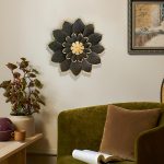 9.2″ Black and Gold Metal Flower Wall Decor