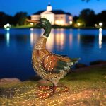 Solar Mallard Duck Statue (Blue & Yellow)