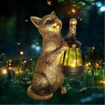 Solar Cat Garden Statue