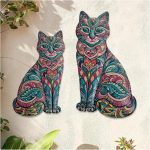 Boho Cat Metal Wall Decor (Set of 2)