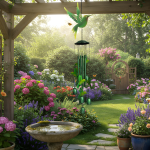 Green Hummingbird Metal Wind Chimes