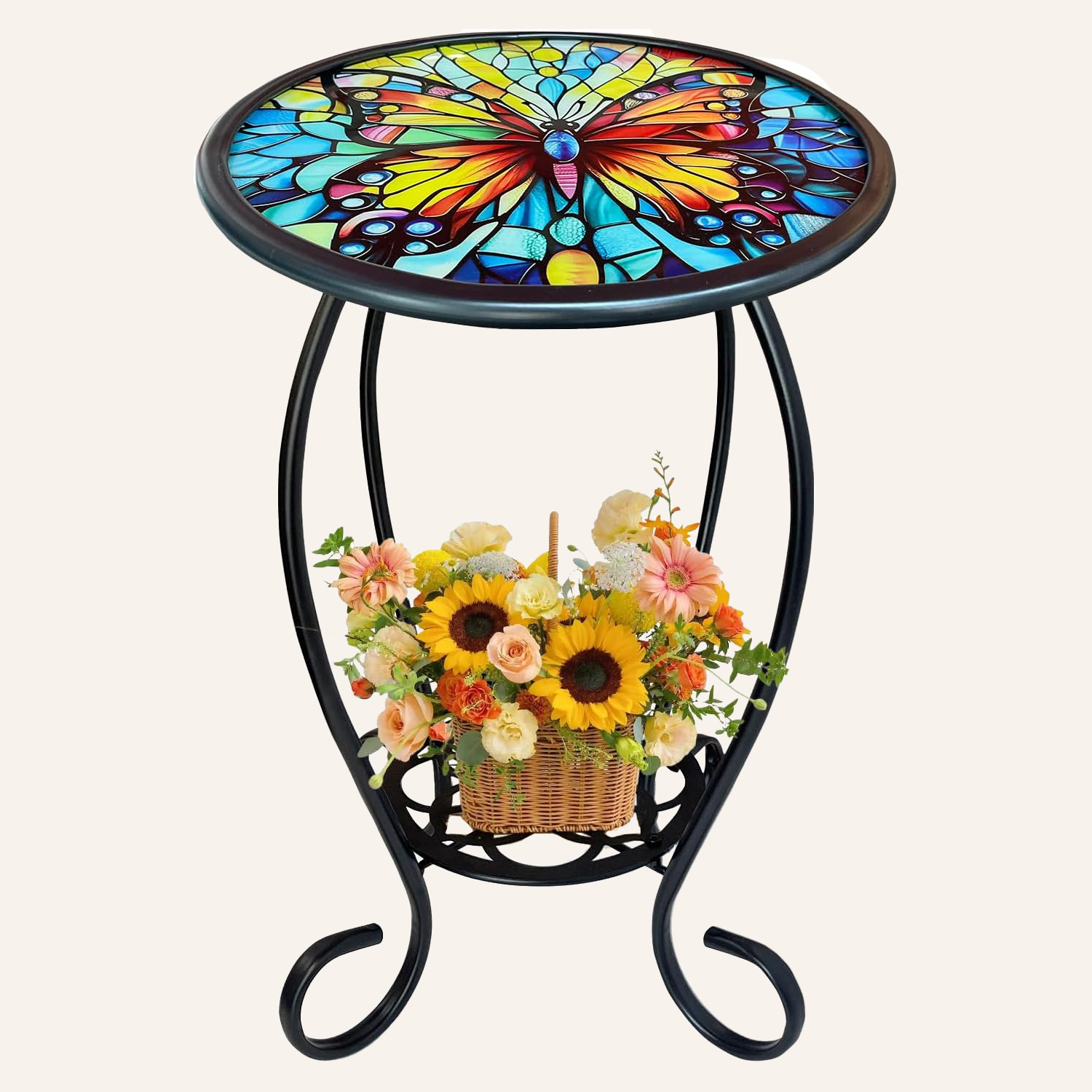 白底图 Side Tables, Bright Color Butterfly - Image 1