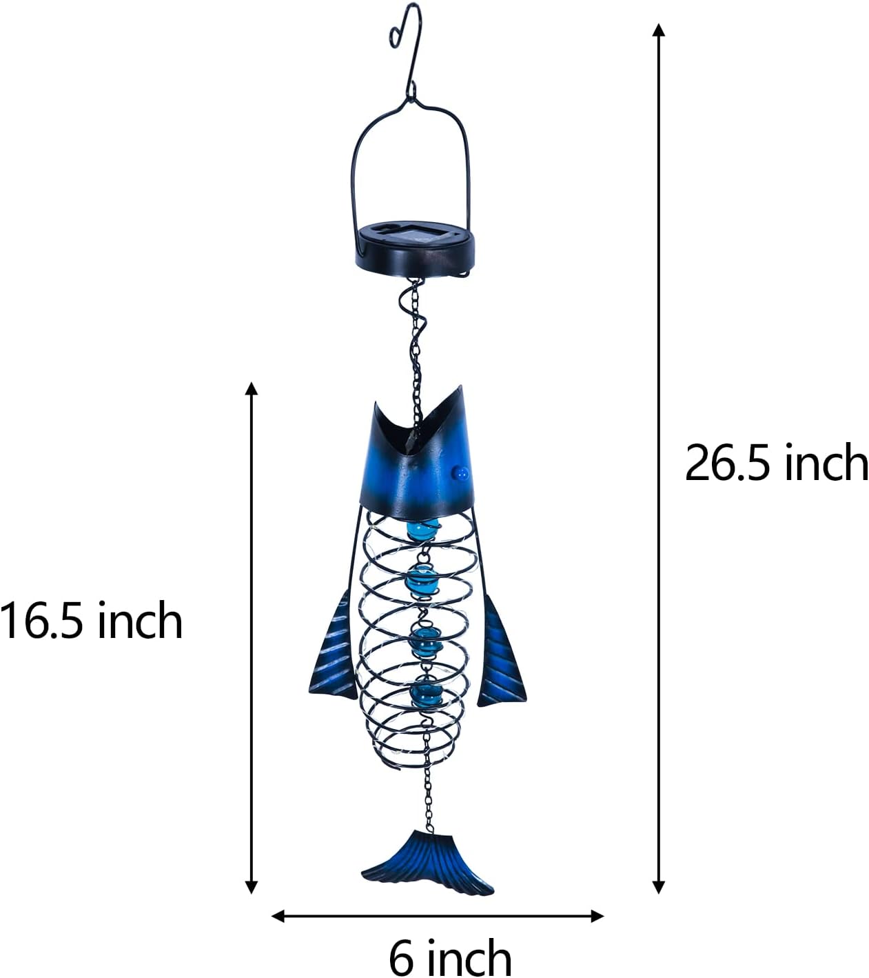Solar fish hanging lantern solar fish lantern size specifications