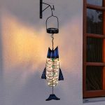 solar led fish light outdoor hanging decor